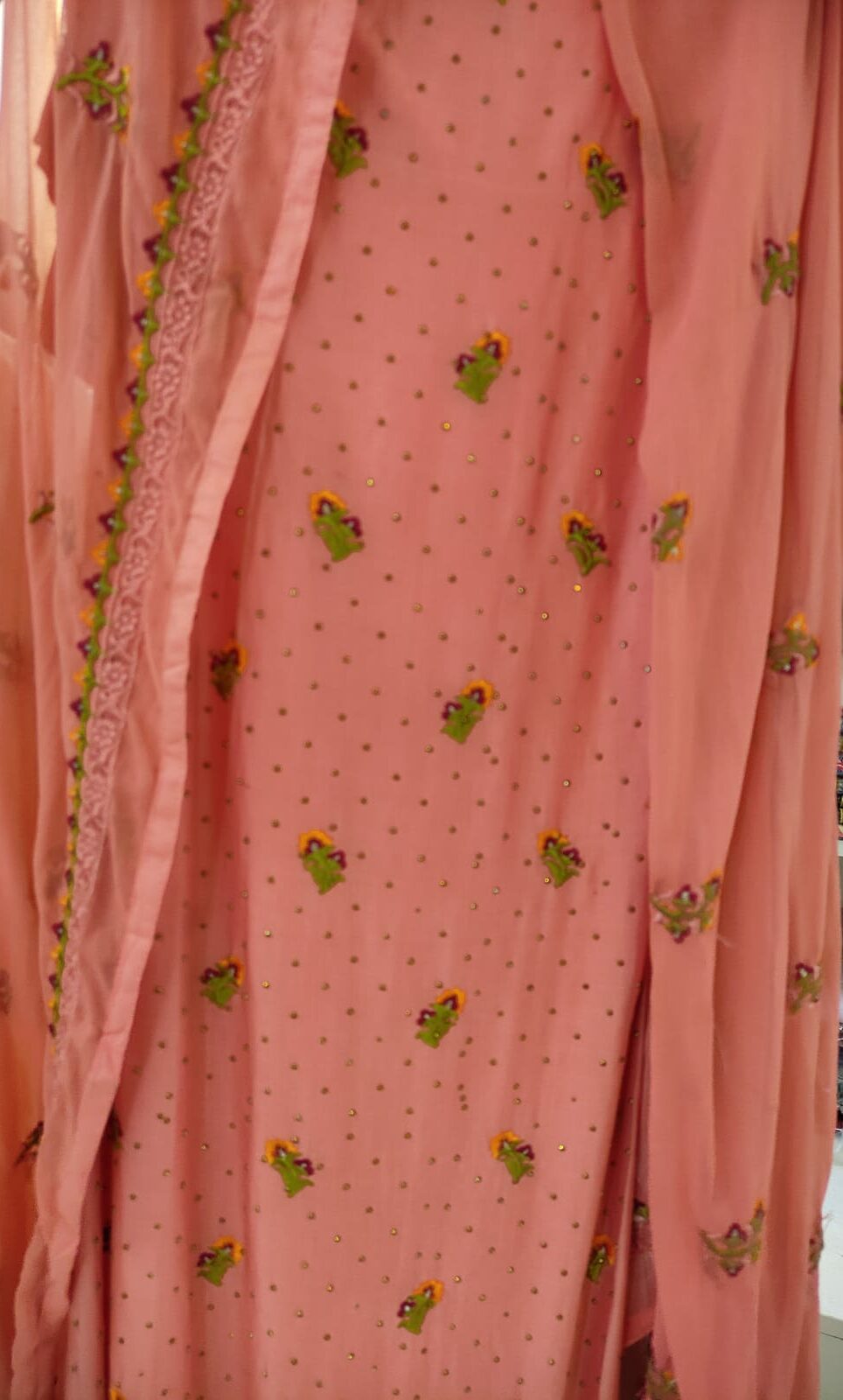 Premium Cotton Jorjet Orna Indian 3Pcs (Misty Color)